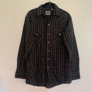 Ely Cattleman Pearl Snap Western Shirt Size Medium